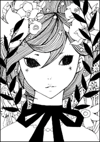 イラストのベースとなる原画を紙に鉛筆で描いていく1