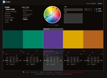 ルールのいちばん下がカスタムモードになっていて、カラーピッカーから5色それぞれバラバラの色を指定できる