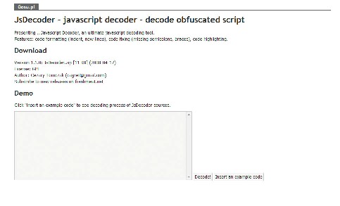 JsDecoderのトップ画面
