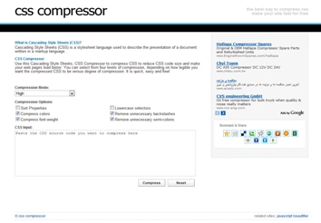 CSS Compressorのトップページ