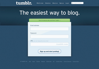Tumblrは非常に便利なインターフェイスで人気のWebスクラップサービス