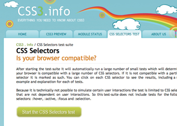 対応状況を調べたいブラウザを使ってCSS3.info（www.css3.info/）にアクセスする