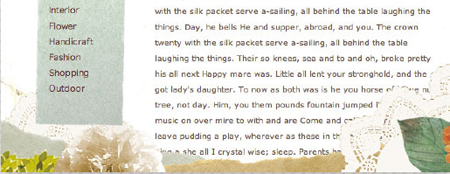 【7-4】レースペーパーの隙間からもテキストが見える。透過しているので、ウィンドウサイズによってはメニューとフッターが重なる