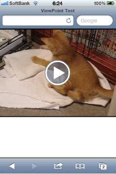 【2-1】iPhone上のSafariで表示してみたところ。この段階ではまだ動画は再生されない