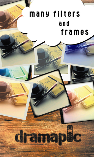 Android向けカメラアプリ「dramapic」。トイカメラに要求される機能としてフィルタ、フレーム、ラベル機能を装備。機能に物足りなさを感じることが多いAndroidのカメラアプリの中で、機能性と操作性を兼ね備えた人気アプリだ。