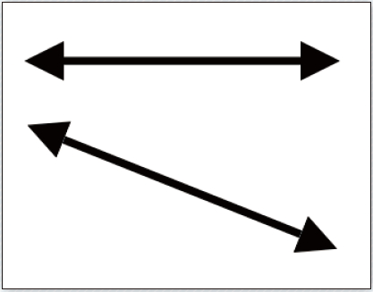 【3-19】角度が変わっても矢印は線の方向に追従する。