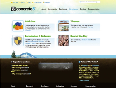 concrete5（http://www.concrete5.org/marketplace/）