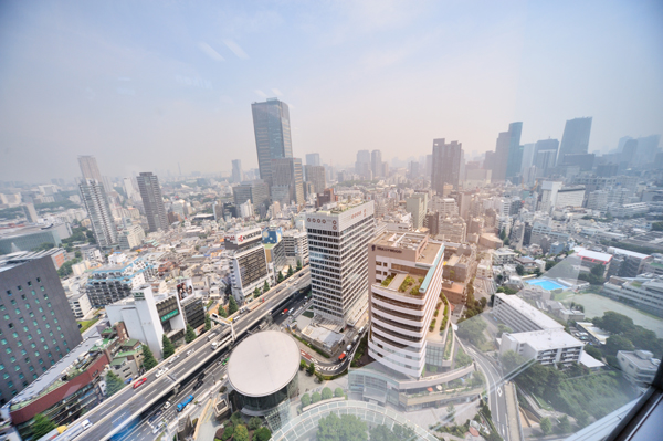 外光がたっぷりと降り注ぐミーティングルームからから臨む六本木の風景は別格。