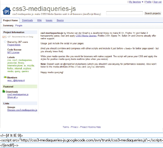 【07】css3-mediaqueries.jsを上記のように外部から読み込むこともできる。