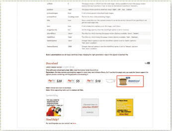【1-1】jqZoomのWebページ。ダウンロードボタンは、スクロールしたページの下方にある。
