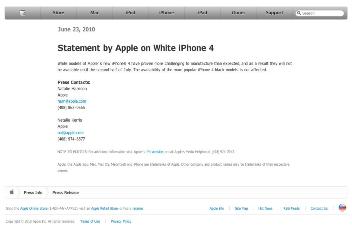 Statement by Apple on White iPhone 4