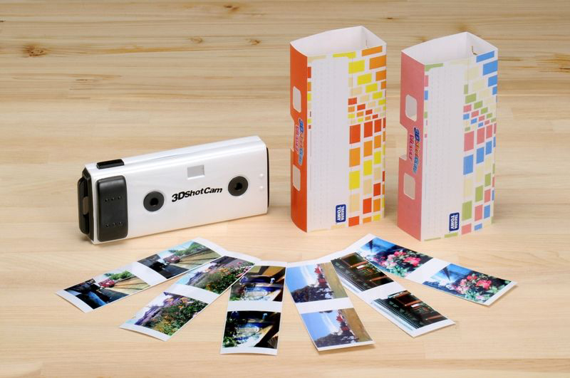 「3D Shot Cam」カメラ本体とビューア、出力画像サンプル