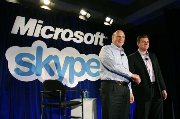 MicrosoftがSkype買収を発表した際の会場風景