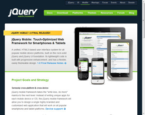 「jQuery Mobile」公式サイト