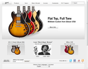 Gibson GuitarのWebサイト