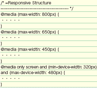 【10】@media (max-width: 800px)などと書くことで、ブラウザの横幅に応じた対応をTwenty Elevenテーマでは行っている。