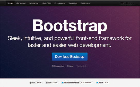 【01】Twitter Bootstrapのホームページ（http://twitter.github.com/bootstrap/index.html）コードを公開しているのは、Twitterのデザインを手がけている @mdo (Mark Otto) 氏と @fat(Billy Gates) 氏である。