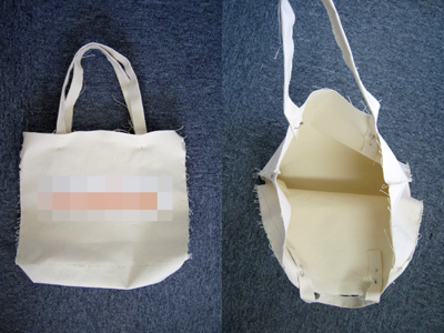 トートバッグのプロトタイプはこんな感じになりました