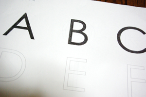 講座で取り組んでいるレタリング