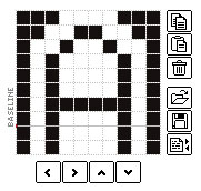 マス目をクリックして文字をデザインする