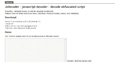 JsDecoderのトップ画面