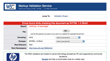 「Markup Validation Service 」でチェックするとInvalidになった