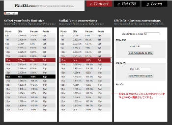 指定したサイズを1基準として文字の大小が計算される