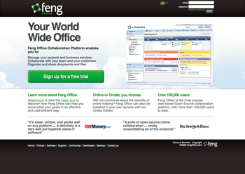 Feng OfficeはPHPとMySQLで動作する高機能グループウエア