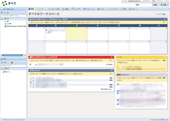 ログイン後の画面。必要な情報を自由に表示できる