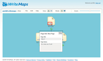 「−」アイコンは階層下の開閉、「i」ボタンはURLの登録が可能だ