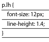 line-heightプロパティ値の単位を省略すれば（1.4emを1.4に変更）、行間が詰まってしまうという問題は解決する。指定が実行されると親要素の値は継承されず、強調文字の行高が正しく適用される