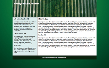 【6-1】ブラウザでページデザインをチェックする。フィクスドレイアウトは幅が固定されているため、左右に空きができる