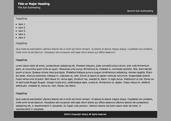 【7-1】メインコンテンツに左マージンが指定されていない状態（サブコンテンツと重なっている）