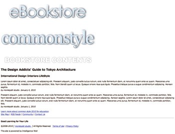 【1-1】ヘッダー領域内の大見出し（eBookstore）、中見出し（commonstyle）、小見出し（BOOKSTORECONTENTS）は画像で表現されている