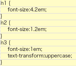 【2-2】ヘッダー領域の大見出し、中見出し、小見出しのスタイル指定