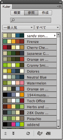 【7】FireworksCS5で「Kuler」を起動したところ
