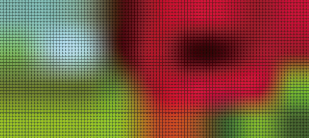 【7-2】オブジェクト（下）は[描画モード：通常]にして下のイメージ画像を隠し、ベタで好きな色に替えて効果を見てみるのもよい