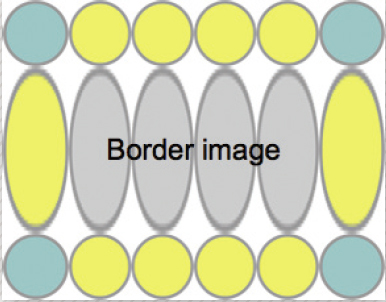 【5-2】Firefoxでの表示。上下にroundを指定したため、黄色い丸が切れないように自動的にサイズ調整されている