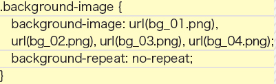 【3-1】background-repeat: no-repeat, no-repeat, norepeat,no-repeat;と同じ扱いになる