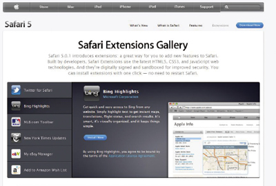 【2】Apple Safari Extensions（http://extensions.apple.com/）