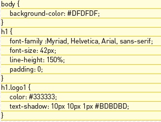 【1-2】この後複数のタイポグラフィをつくっていくので、h1に共通のスタイルを指定しておく