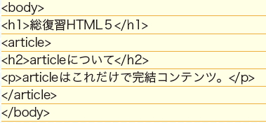 【02】もっと単純な例、ひとつの完結したエントリをarticleで囲む。