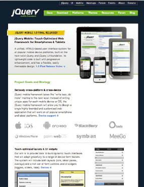 【01】jQuery Mobileの公式サイト(http://jquerymobile.com/)