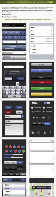 【02】KEYNOTOPIAで販売されているテンプレートの例（iPhone向け）。