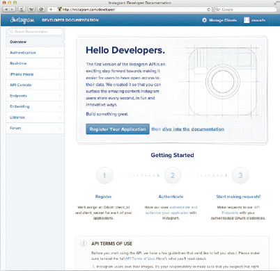【3-1】Developer Documentation( http://instagram.com/developer/)