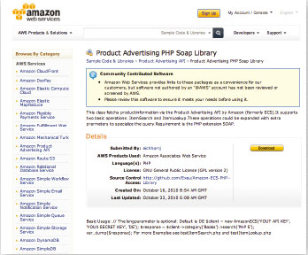 【04】Amazon PHP SOAP Library（http://aws.amazon.com/code/4373）