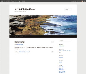 【10】デフォルトテーマである「TwentyEleven」でWebサイトが作成されている。
