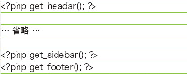【05】冒頭ではヘッダーが読み込まれ、最後はサイドバーとフッターを読み込んでいる。