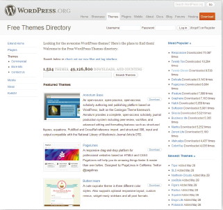 【05】WordPressの公式テーマディレクトリ（http://wordpress.org/extend/themes/）2012年6月現在、公式ディレクトリに挙がっているWordPressテーマは1500個を超えている。すなわち、管理画面から1500個のWebデザインのテンプレートがインストールできることになる。