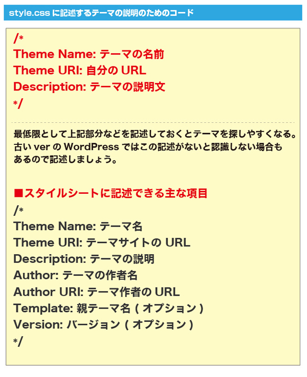 古いverのWordPressではこの記述がないと認識しない 場合もあるので記述しましょう (▲クリックして拡大)